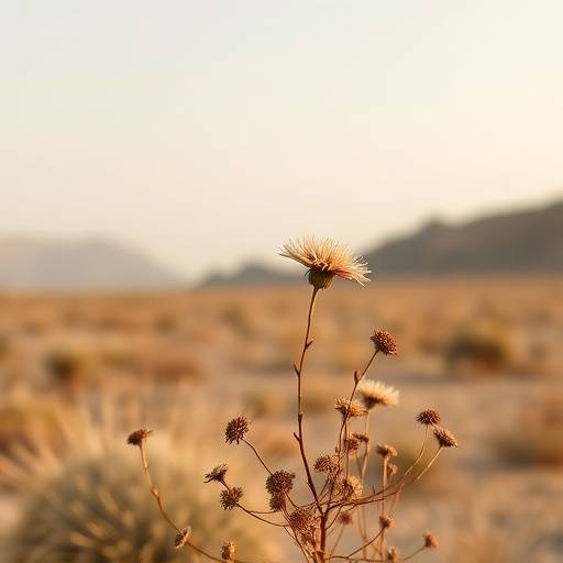 Album cover for 'Desert Bloom' by Sarah Evergreen, displaying a minimalist floral design with earthy tones and a serene aesthetic.
