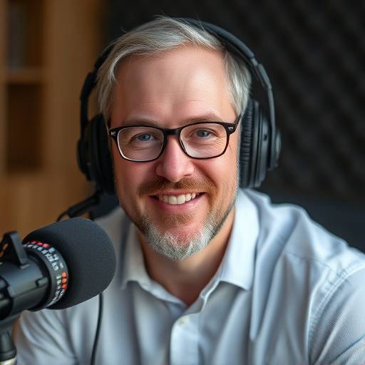 Portrait of David Miller, a podcast production specialist at SoundWave Studios.